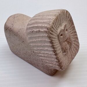 VTG Carved Pink Soapstone Lion Fetish Hand Made Animal Figurine Handcarved Decor